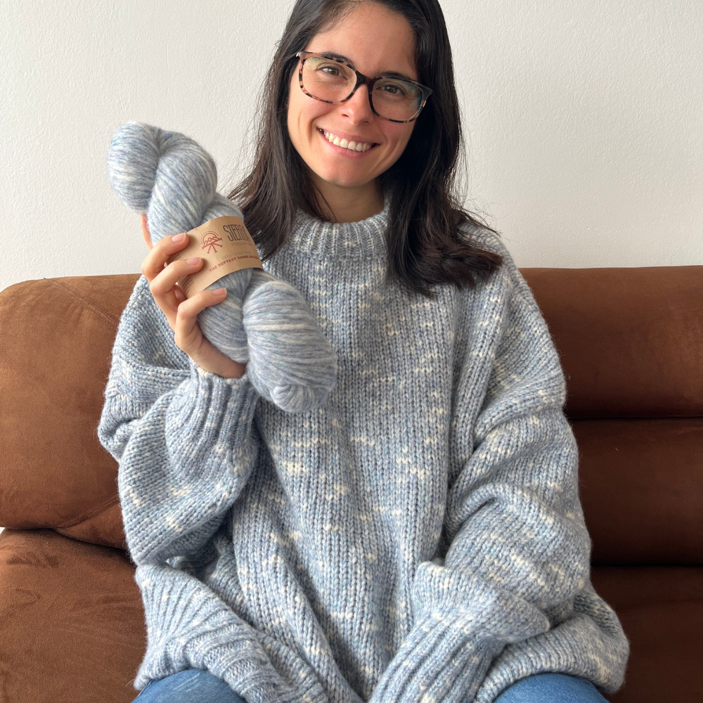Soft Light Blue Baby Alpaca Yarn for Crocheting or Knitting
